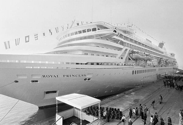 Launching of the 125 million P&O liner Royal Princess by Princess Diana at Southampton