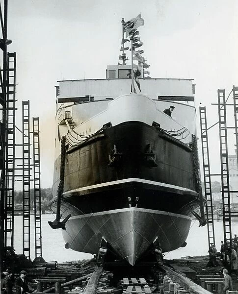 Launching of Passenger Ferry vessel Arran September 1955