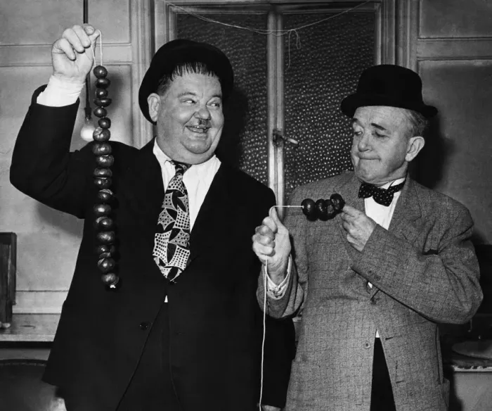 Framed Print : Laurel and Hardy were a comedy duo act during the early Classical Hollywood era of