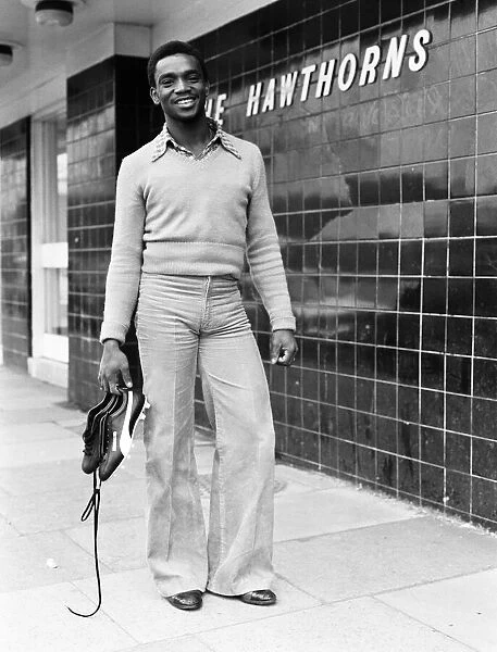 Laurie Cunningham arriving at West Bromwich Albion for his first day of training