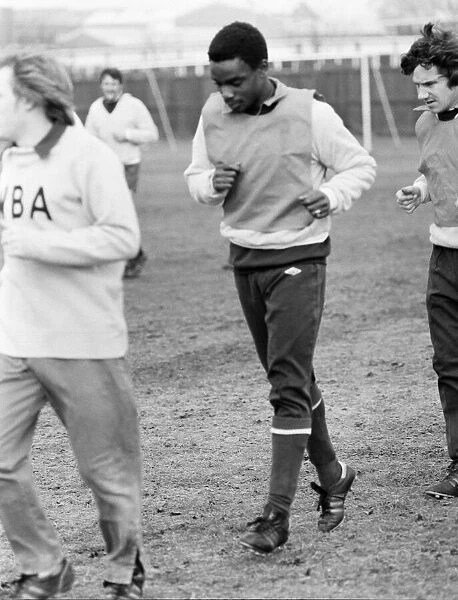 Laurie Cunningham on his first day of training at West Bromwich Albion