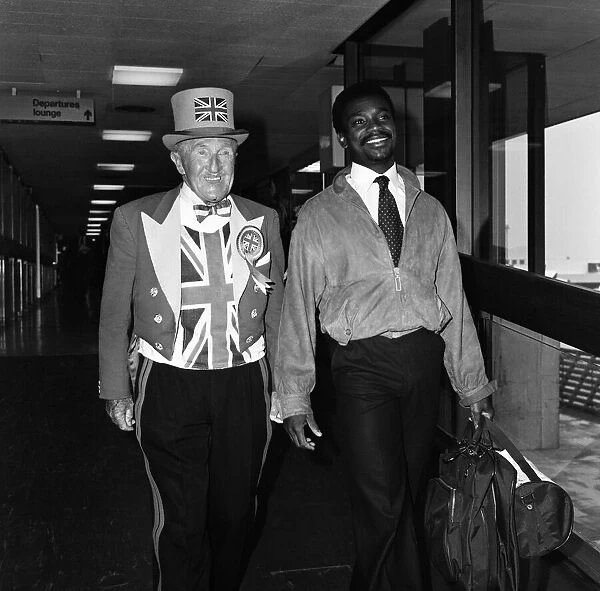 Laurie Cunningham at Heathrow Airport London, prior to flying out to Bucharest via Munich
