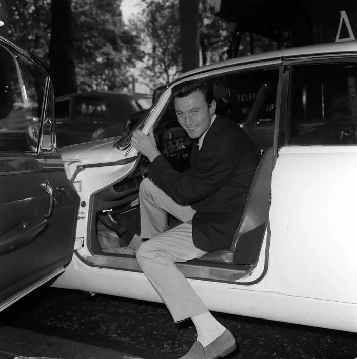 Framed Print : Lawrence Harvey actor getting out of his car June 1962