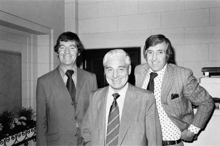 Framed Print : Lawrie McMenemy & Ted Bates of Southampton Football Club and John Bond of Norwich City Framed Print : Lawrie McMenemy & Ted Bates of Southampton Football Club and John Bond of Norwich City