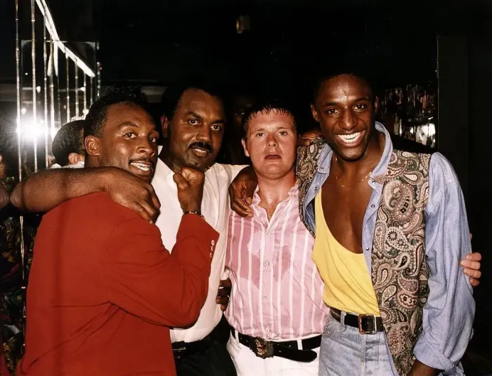 Framed Print : Lazio footballer Paul Gascoigne football photographed at a nightclub with John Fashanu