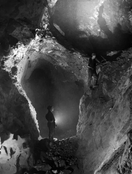 Framed Print : Lead Mine, Rhydymwyn, near Mold, Flintshire, Wales, 5th March 1938. Open store at mine Framed Print : Lead Mine, Rhydymwyn, near Mold, Flintshire, Wales, 5th March 1938. Open store at mine