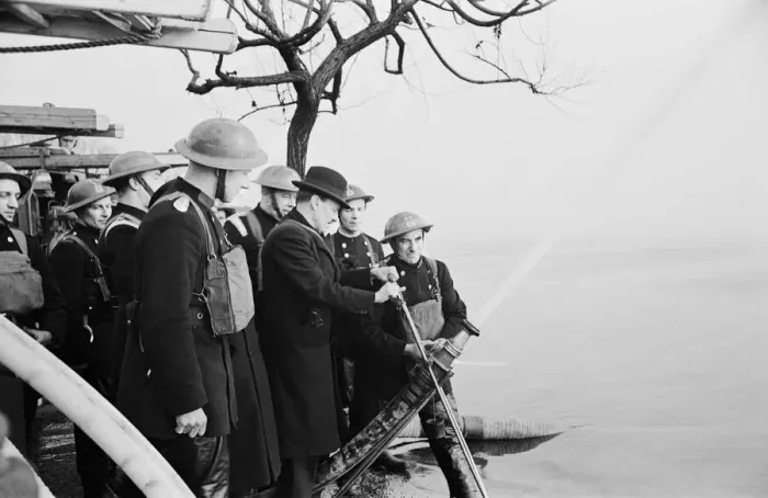 Framed Print : Leader of the Labour Party and Lord Privy Seal Clement Attlee during a demonstration by Framed Print : Leader of the Labour Party and Lord Privy Seal Clement Attlee during a demonstration by