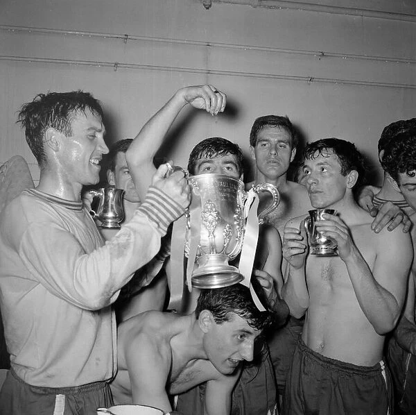 League Cup Final 1965. Leicester City v. Chelsea. Chelsea players celebrate in