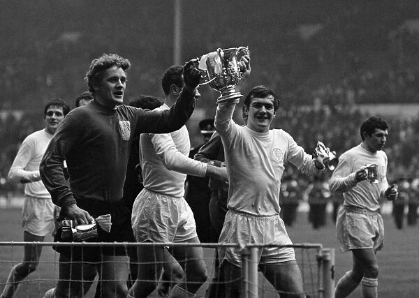 League Cup Final 1968. Arsenal v. Leeds. Leeds players do a lap of honour after