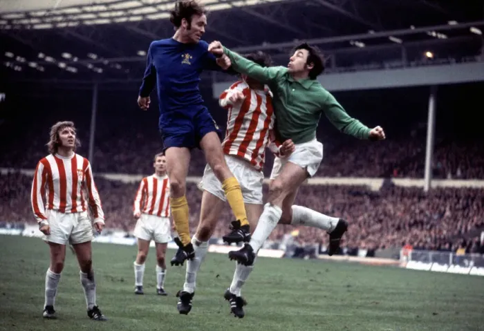 Framed Print : League Cup Final. Stoke City 2 v. Chelsea 1. John Dempsey and Gordon Banks Framed Print : League Cup Final. Stoke City 2 v. Chelsea 1. John Dempsey and Gordon Banks