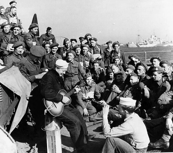 Lease-end entertainment. These British boys on an American ships going to the British