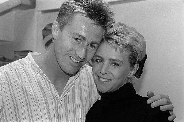 Lee Chapman footballer with actress wife Leslie Ash, August 1987