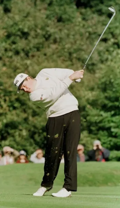 Framed Print : Lee Westwood golfer October 1998 swings his club at Wentworth golf course Framed Print : Lee Westwood golfer October 1998 swings his club at Wentworth golf course