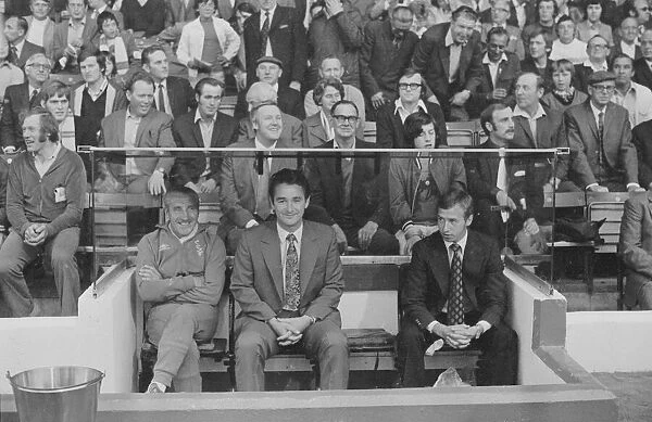 Leeds Manager Brian Clough seen here in the dug out at the start of the game against
