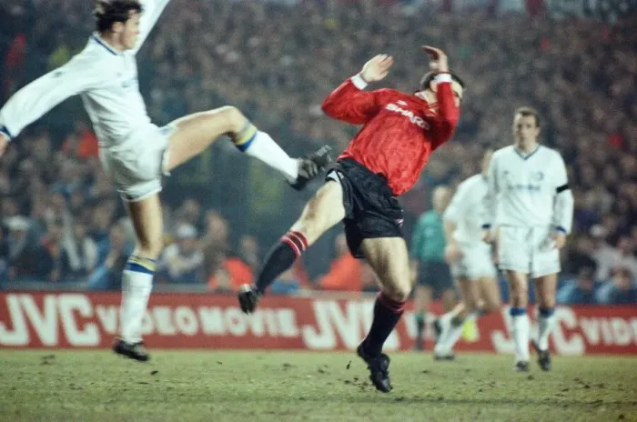 Framed Print : Leeds United 0 - 0 Manchester United, Premier League match at Elland Road. Eric Cantona Framed Print : Leeds United 0 - 0 Manchester United, Premier League match at Elland Road. Eric Cantona