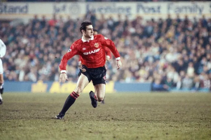 Framed Print : Leeds United 0 - 0 Manchester United, Premier League match at Elland Road. Eric Cantona Framed Print : Leeds United 0 - 0 Manchester United, Premier League match at Elland Road. Eric Cantona