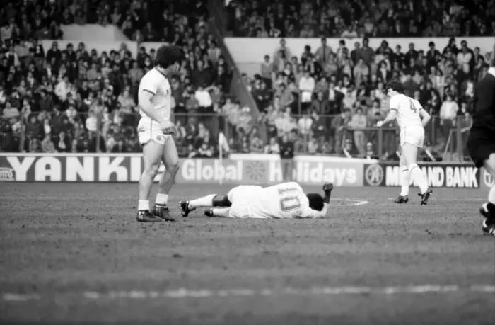Framed Print : Leeds United 0 v. Manchester United 0. April 1982 MF06-22-069 Local Caption