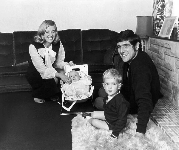 Leeds United defender Norman Hunter at home with his wife Susan
