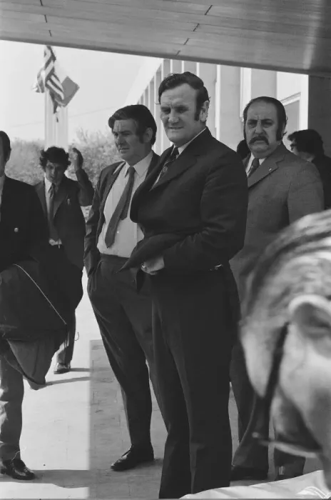 Framed Print : Leeds United manager Don Revie goes with some of his backroom staff the team return to Framed Print : Leeds United manager Don Revie goes with some of his backroom staff the team return to