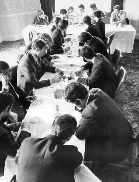 Leeds United players playing Bingo before a game against Southampton