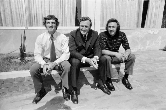 Framed Print : Leeds United Ray Hardy (Head Groundsman), Don Revie (Leeds manager) and John Reynolds (Assistant Groundsman) Framed Print : Leeds United Ray Hardy (Head Groundsman), Don Revie (Leeds manager) and John Reynolds (Assistant Groundsman)