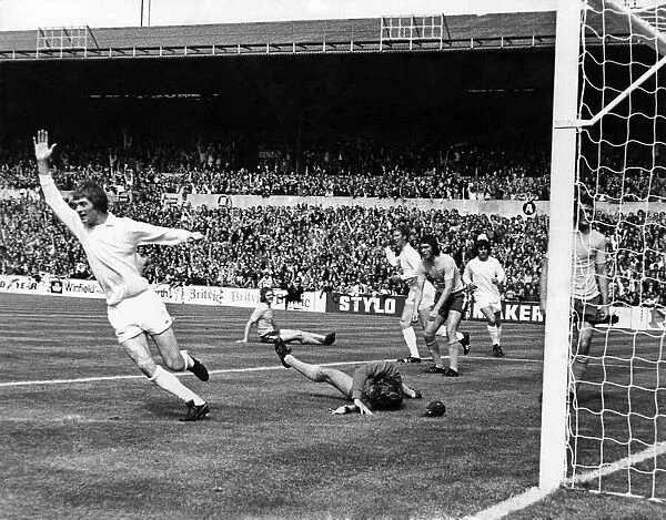 Leeds V West Brom Alan Clarke scores Leeds first goal and turns away in triumph with West