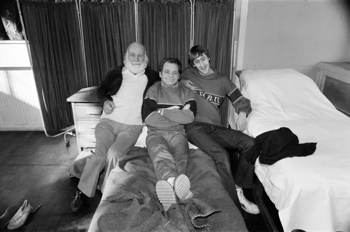 Framed Print : Left to right, Buster Meredith, David Jason and Nicholas Lyndhurst who all appear in Framed Print : Left to right, Buster Meredith, David Jason and Nicholas Lyndhurst who all appear in