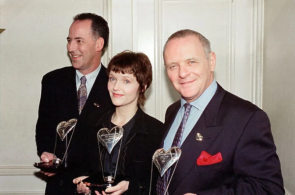From left to right, Michael Barrymore, Miranda Richardson and Sir Anthony Hopkins