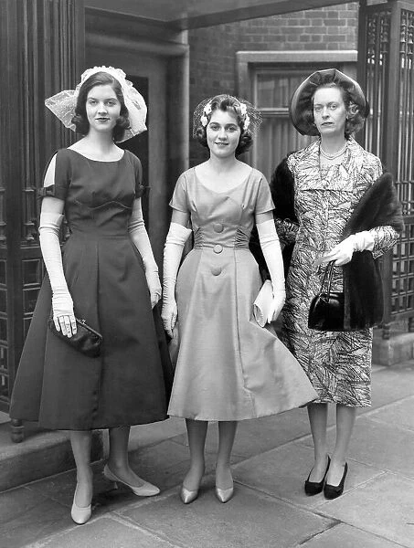 Left to right; Miss Miranda Smiley, of Castle Fraser, Aberdeenshire, The Hon