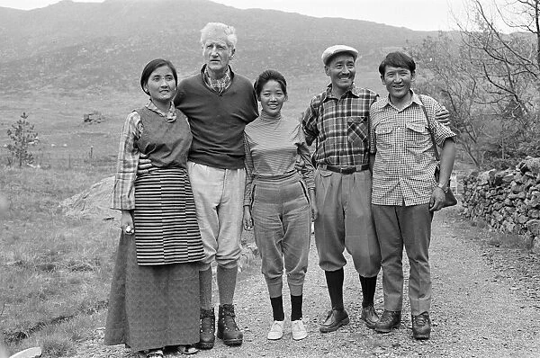 LEFT TO RIGHT Sitar Gombu, Lord Hunt, Daku Tensing, Sherpa Tensing Norgay
