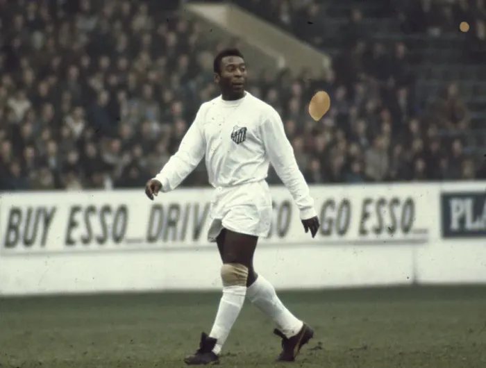 Framed Print : Legendary Brazilian footballer Pele in action for club side Santos during the match