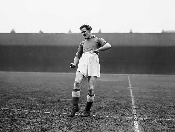 Leicester City footballer Don Revie during a training session at Filbert Street