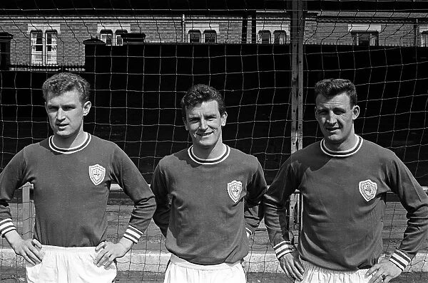 Leicester City team training at Filbert Street. John Sjoberg, Richie Norman and Ian King