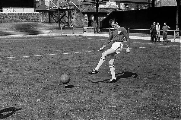 Leicester City team training at Filbert Street. Ken Keyworth. 23rd April 1963