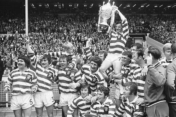 Leigh RLFC seen here celebrating their 24 - 7 victory over Leeds at the Rugby League Cup