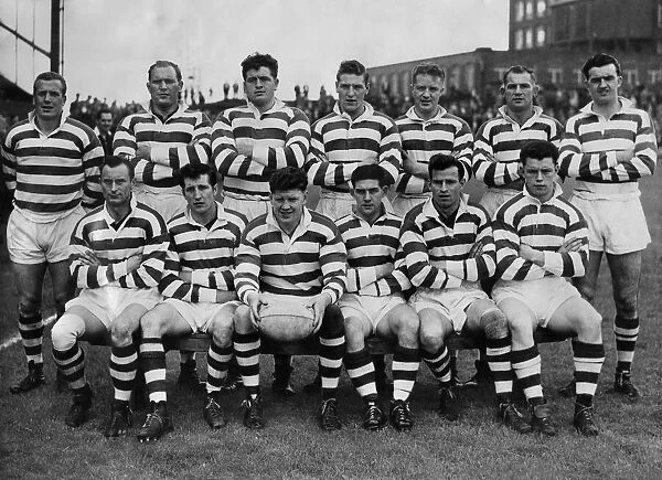 Leigh Rugby League club team group Left to right: Back row: Holden. Owen. Robinson