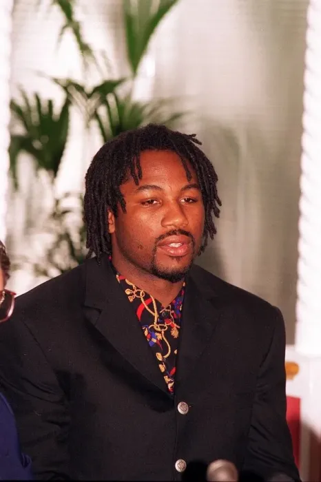 Framed Print : Lennox Lewis Boxer at a Press Conference