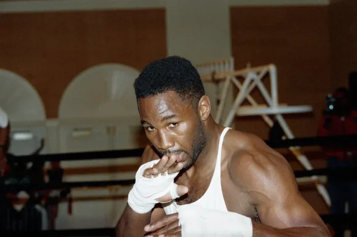 Framed Print : Lennox Lewis training ahead of his world title bout with Tony Tucker. Circa May1993