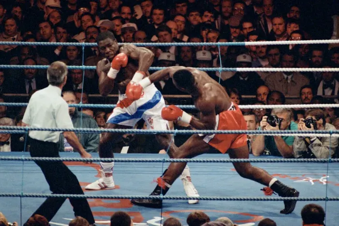 Framed Print : Lennox Lewis vs. Frank Bruno at the National Stadium, Cardiff Arms Park Framed Print : Lennox Lewis vs. Frank Bruno at the National Stadium, Cardiff Arms Park