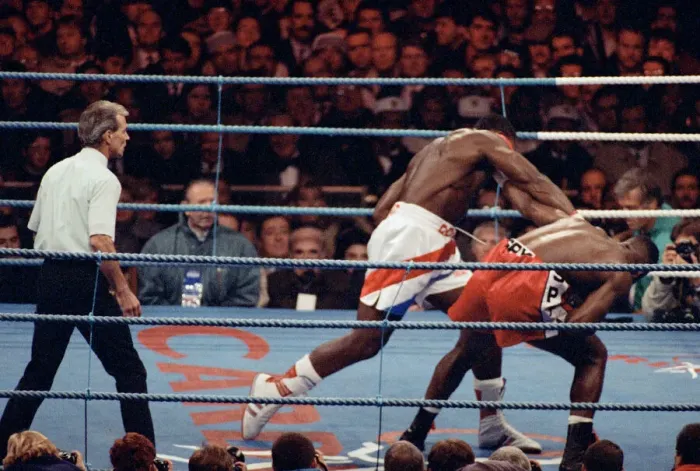 Framed Print : Lennox Lewis vs. Frank Bruno at the National Stadium, Cardiff Arms Park Framed Print : Lennox Lewis vs. Frank Bruno at the National Stadium, Cardiff Arms Park