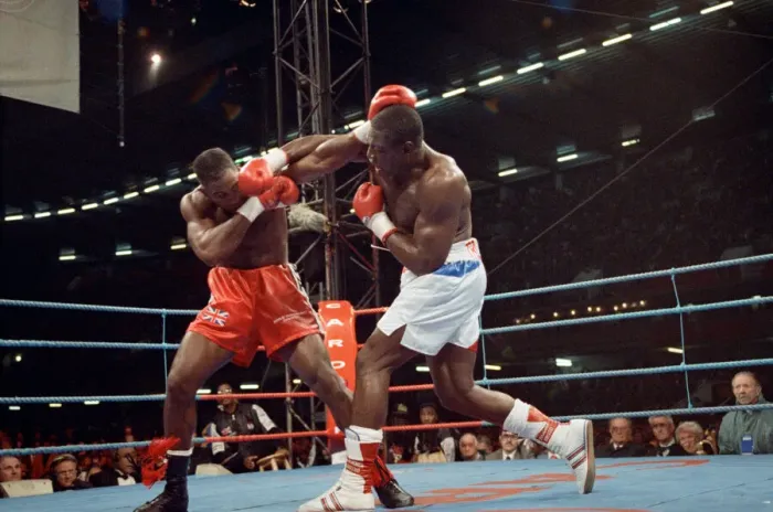 Framed Print : Lennox Lewis vs. Frank Bruno at the National Stadium, Cardiff Arms Park