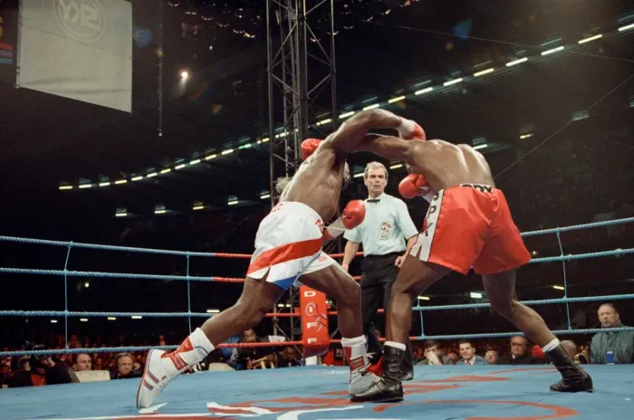 Framed Print : Lennox Lewis vs. Frank Bruno at the National Stadium, Cardiff Arms Park Framed Print : Lennox Lewis vs. Frank Bruno at the National Stadium, Cardiff Arms Park