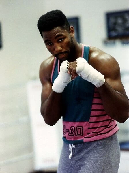 Lennox Lewis WBC World Heavyweight Boxing Champion training at the Henry Cooper Gym