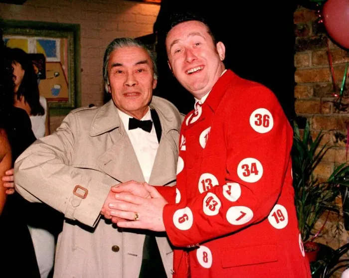Framed Print : Lenny Lottery meets Bert Kwouk Actor Cator from the Pink Panther films at Londons