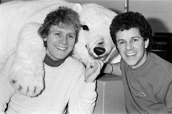 Leo Sayer preparing for his new BBC TV show with guest Paul Nicholas. 16th January 1984