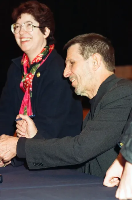 Framed Print : Leonard Nimoy signs copies of his new book at the Hexagon, Reading. 17th November 1995 Framed Print : Leonard Nimoy signs copies of his new book at the Hexagon, Reading. 17th November 1995