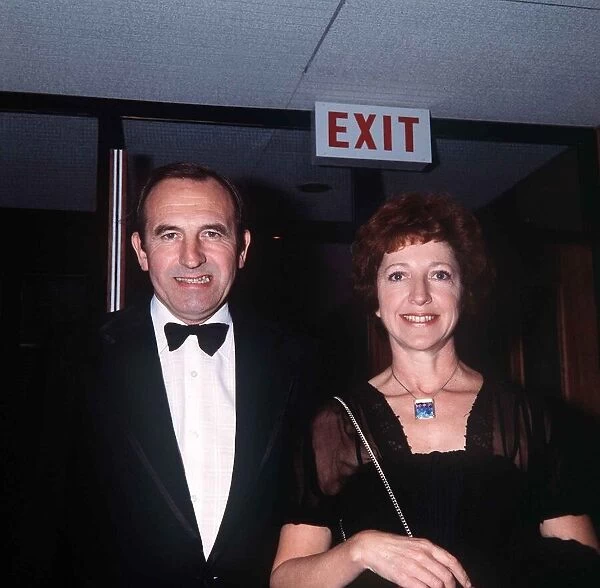Leonard Rossiter comic actor attends opening of the NEW LYRIC Theatre with his wife