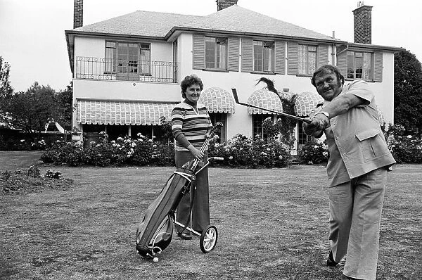 Les Dawson at his home near Blackpool, Lancashire, with his wife Margaret. August 1977