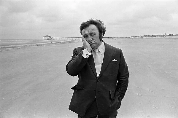 Les Dawson near his home at home at Lytham St Annes, Lancashire. 6th October 1972