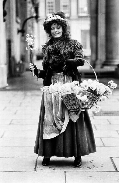 Lesley Anne Down Actress starring as Eliza in the film My Fair Lady dressed as flower